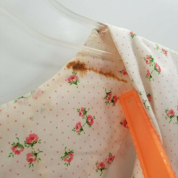 Vintage Floral Fit & Flare Mini Dress Short Puff Sleeves Scoop Neck Ivory - Picture 4 of 11